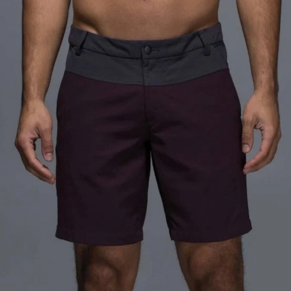 LULULEMON Shorts Mens Size 34 Two Toned Dark Purple/Coal Gray UNION Athletic - Picture 2 of 10